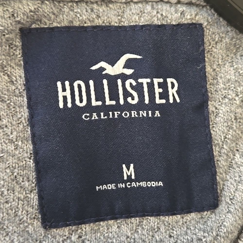 Hollister Gray Chevron Knit Short Sleeve Shirt Medium Top - Picture 6 of 10